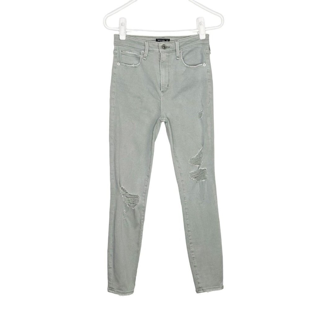 Abercrombie Green Simone High Rise Ankle Jeans Size 26‎